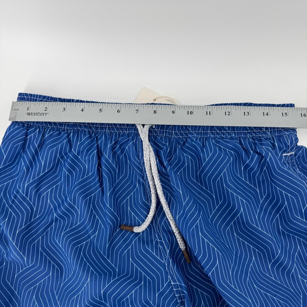 Retromarine Swim Trunks Men XL Blue Geometric Wave Print Anchor Logo NWT $155 - Picture 4 of 10